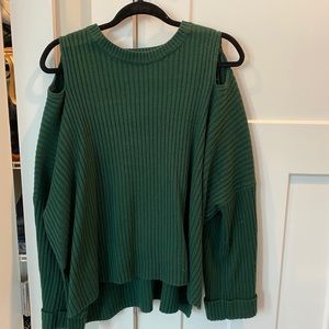 Green cut out sweater